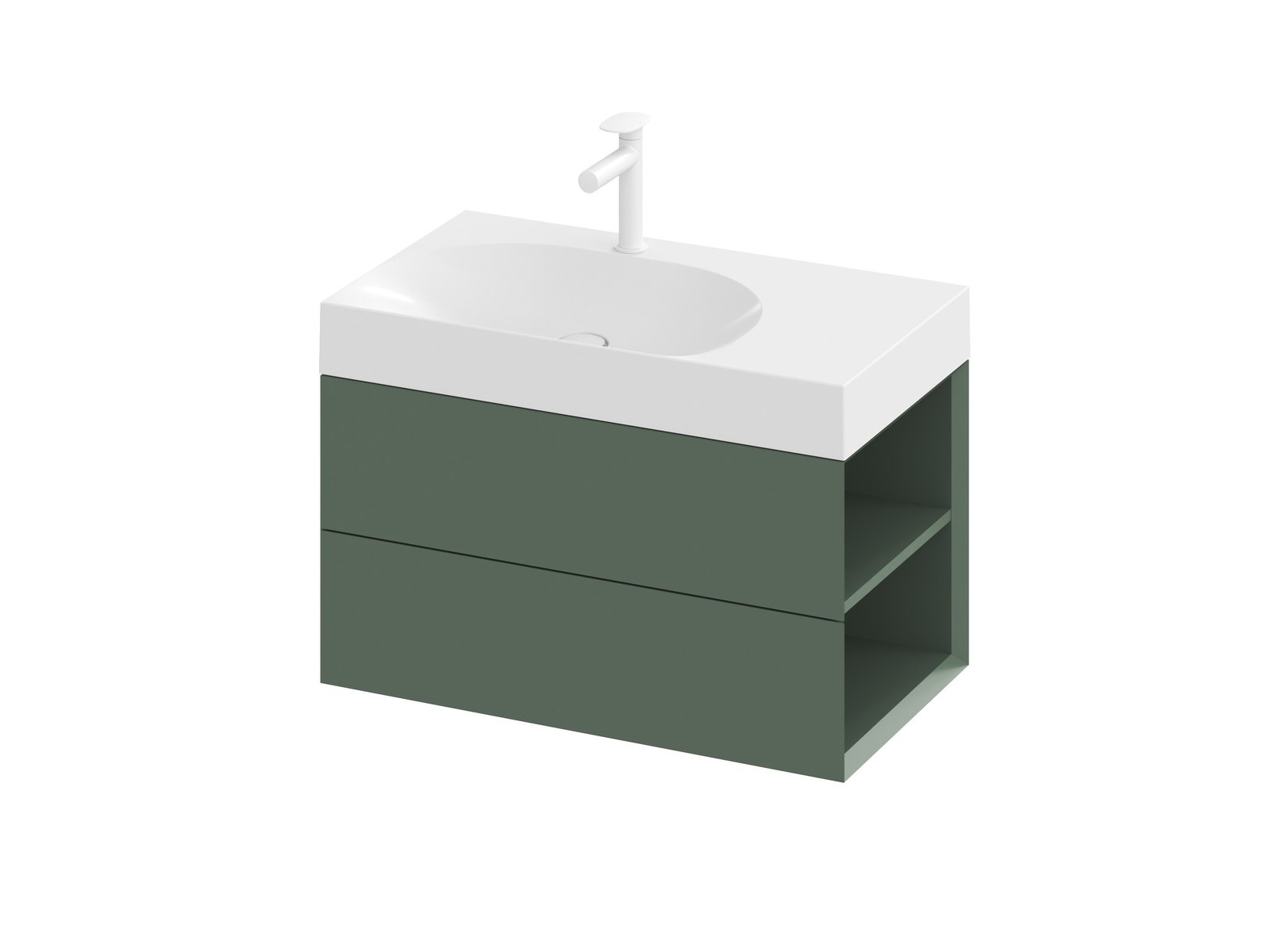 Ravak Lite skrinka 80x45x43 cm závesná kúpeľňová skrinka pod umývadlo zelená X000001888