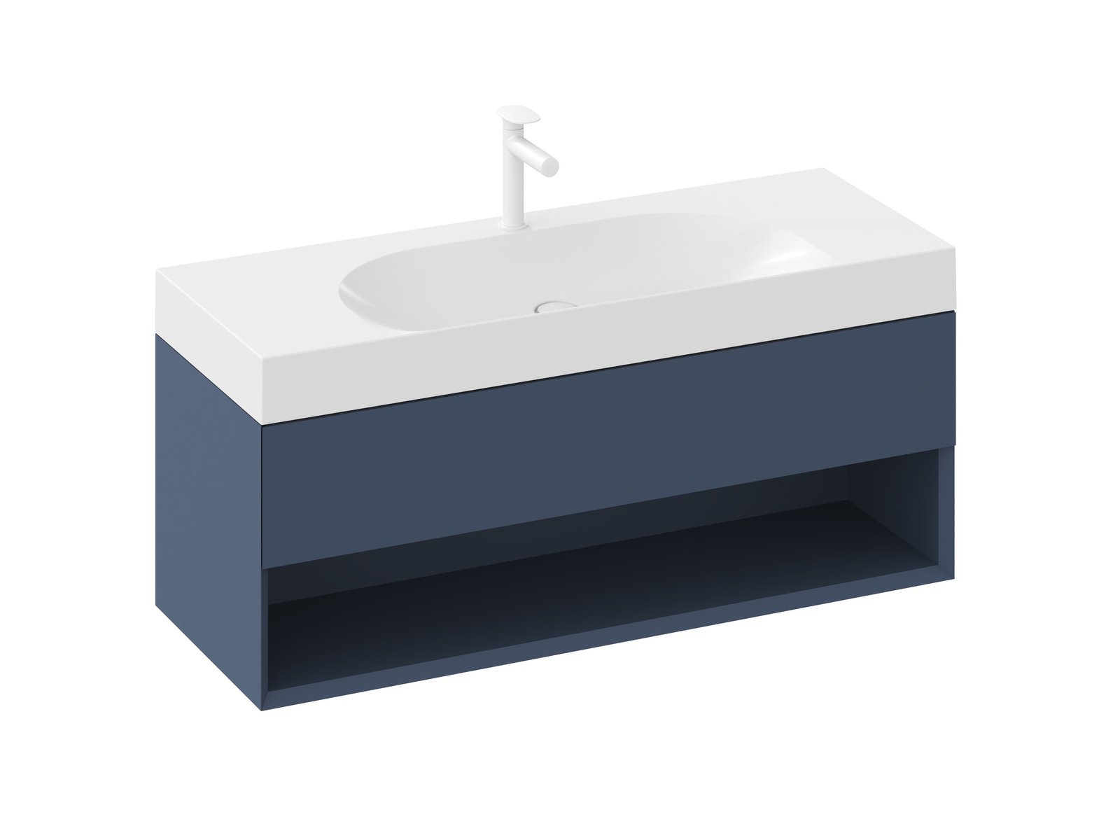 Ravak Lite skrinka 120x45x43 cm závesná kúpeľňová skrinka pod umývadlo modrá X000001869