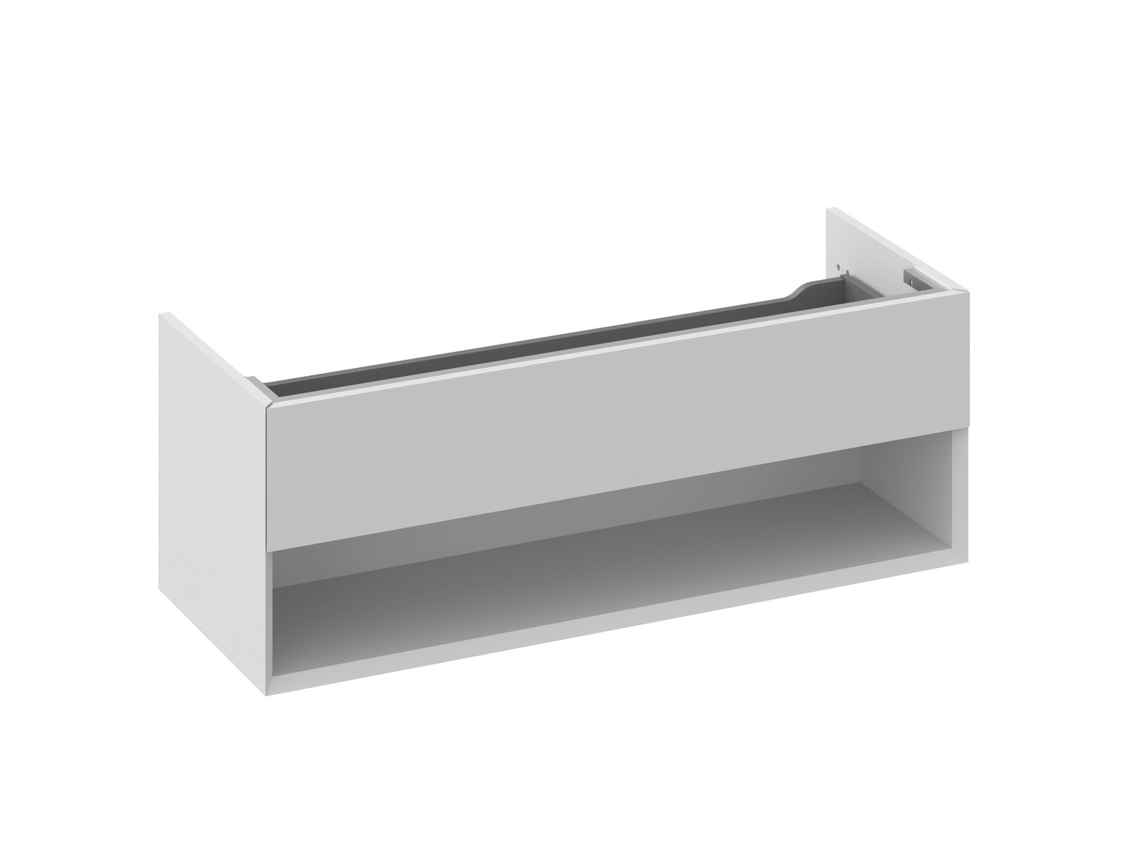 Ravak Lite skrinka 120x45x43 cm závesná kúpeľňová skrinka pod umývadlo sivá X000001871