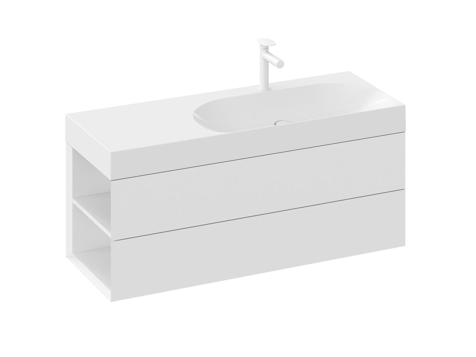 Ravak Lite skrinka 120x45x43 cm závesná kúpeľňová skrinka pod umývadlo biela X000001879