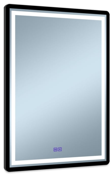 Venti Duo zrkadlo 60x80 cm odĺžnikový s osvetlením s vyhrievacou podložkou čierna 5905951180441