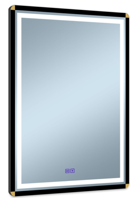 Venti Duo zrkadlo 60x80 cm odĺžnikový s osvetlením s vyhrievacou podložkou čierna-zlatá 5905951180410