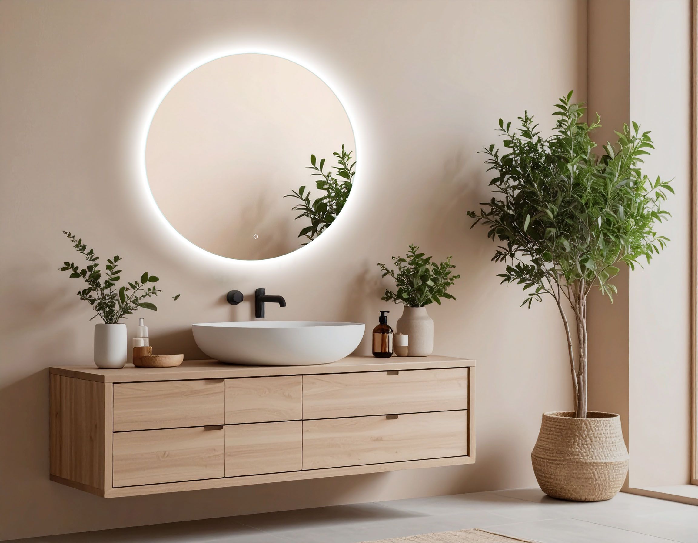 Venti Koło Led zrkadlo 50x50 cm okrúhly s osvetlením 5905951180212