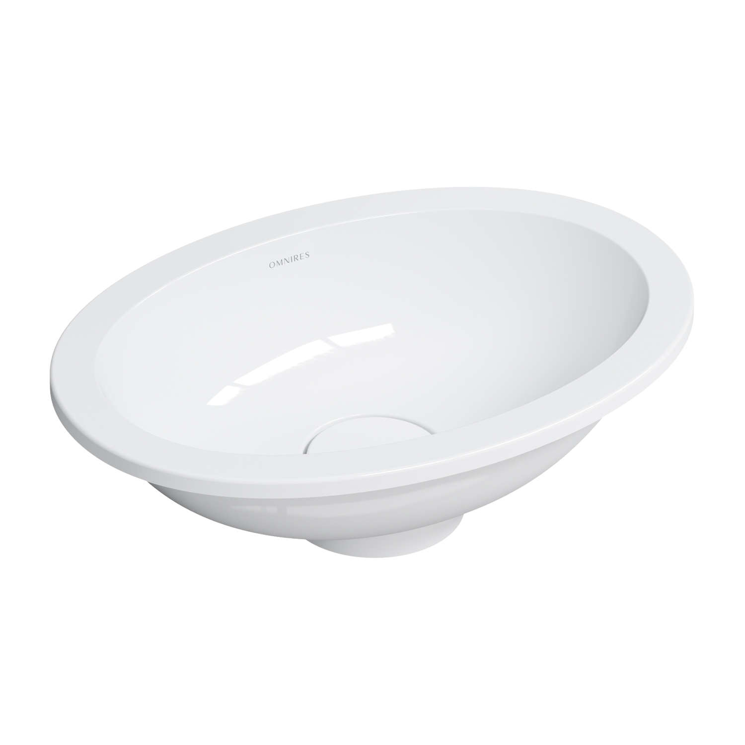 Omnires Shell M+ umývadlo 38x25 cm oválny podpultové umývadlo biela SHELL380UPBP