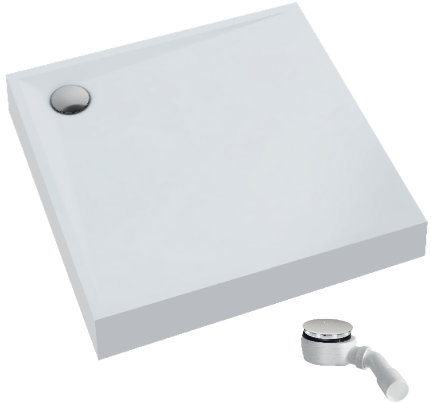 Schedpol Solido štvorcová sprchová vanička so sifónom 90x90 cm biela 3.1461