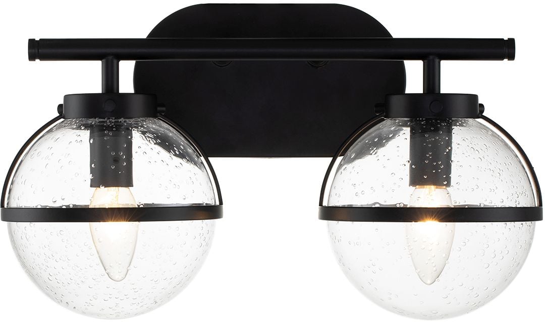 Elstead Lighting Hollis nástenná lampa 2x40 W čierna HK-HOLLIS2-C-BK-BATH