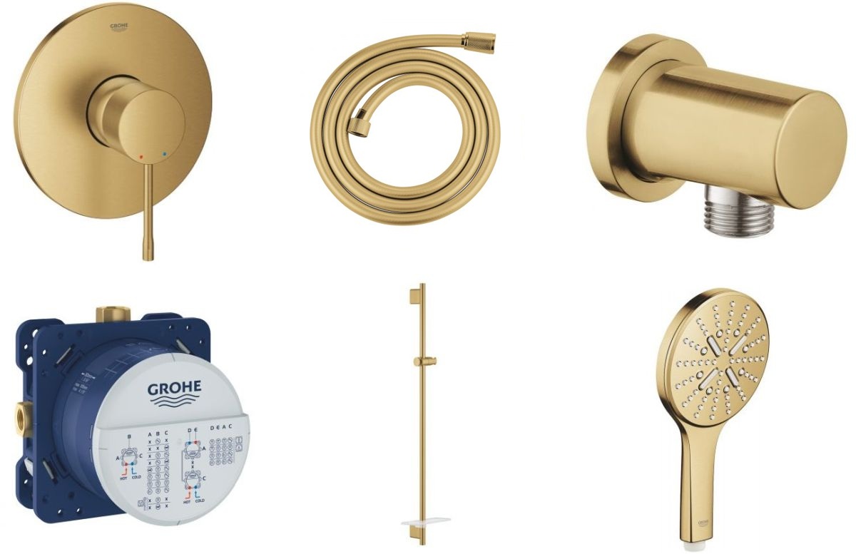 Súprava sprchová batéria Grohe Essence 24057GL1, sprchová tyč Grohe Rainshower 26603GL0, 26574GL0, 27057GL0, 35600000, 28388GL1