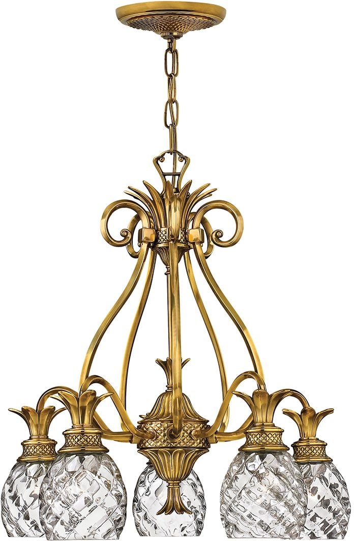 Elstead Lighting Plantation závesné svietidlo 5x60 W mosadzná HK-PLANTATION5-BB