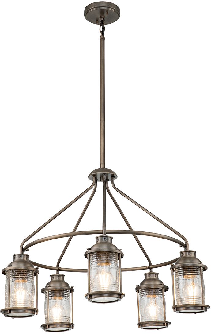 Elstead Lighting Ashland Bay závesné svietidlo 5x60 W hnedá KL-ASHLANDBAY-5P-BU
