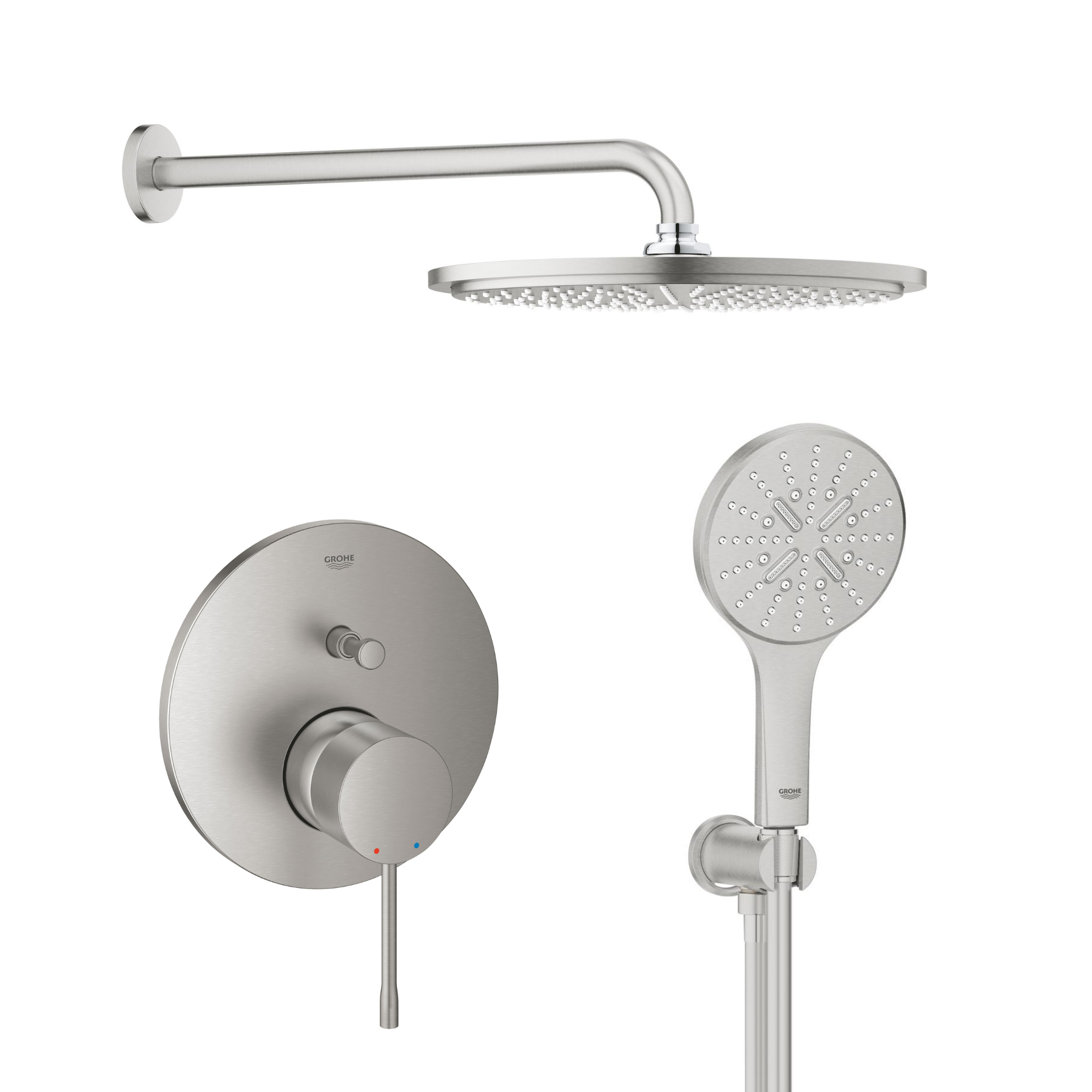 Súprava horná/hlavová sprcha Grohe Rainshower 26066DC0, vaňová/sprchová batéria Grohe Essence 24058DC1, 26574DC0, 26658DC0, 28362DC1