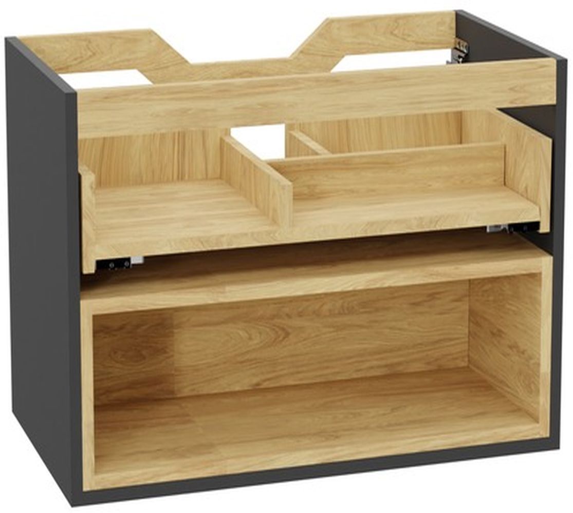 Excellent Tuto 2.0 korpus skrinky 60x46.5x50 cm závesná kúpeľňová skrinka pod umývadlo sivá-dub MLEX.2171.600.GRBL