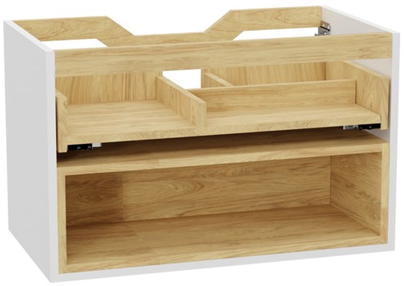 Excellent Tuto 2.0 korpus skrinky 80x46.5x50 cm závesná kúpeľňová skrinka pod umývadlo biela-dub MLEX.2171.800.WHBL