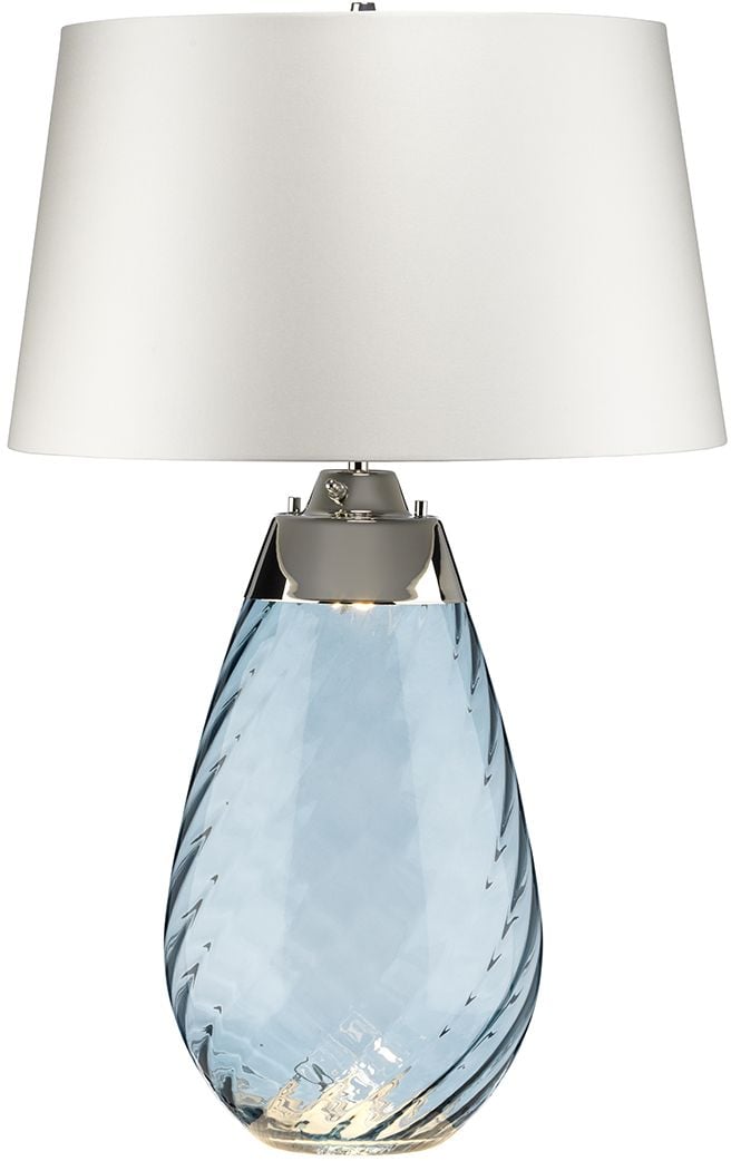 Elstead Lighting Lena stolová lampa 2x60 W modrá-saténová LENA-TL-L-BLUE-OWSS