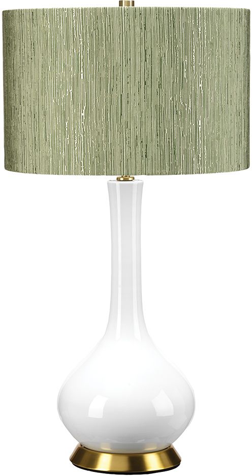 Elstead Lighting Milo stolová lampa 1x60 W biela-mosadzná-zelená MILO-AB-TL-RTH