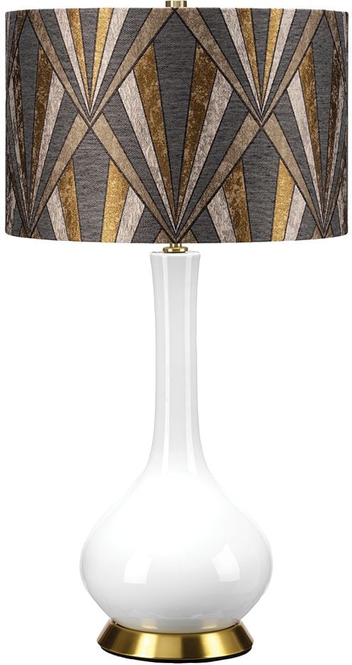 Elstead Lighting Milo stolová lampa 1x60 W biela-mosadzná-sivá-hnedá-žltá MILO-AB-TL-VOGPB
