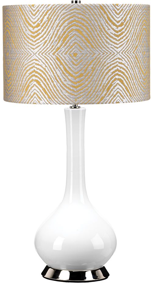 Elstead Lighting Milo stolová lampa 1x60 W biela-sivá-niklová-žltá MILO-PN-TL-PSM