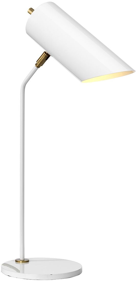 Elstead Lighting Quinto stolová lampa 1x8 W biela-mosadzná QUINTO-TL-WAB