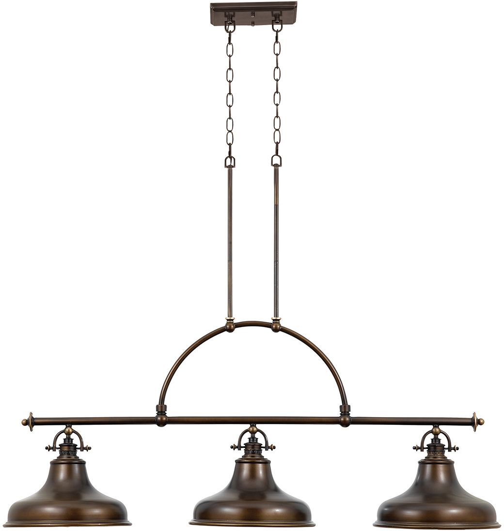 Elstead Lighting Emery závesné svietidlo 3x60 W hnedá QZ-EMERY3P-PN