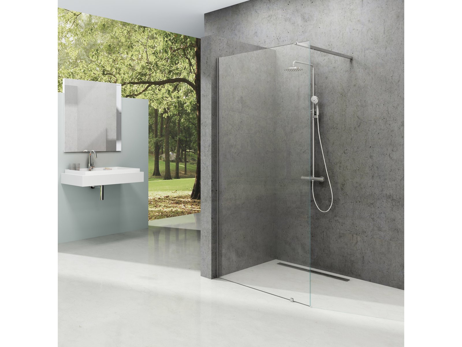 Ravak Walk-In Wall stena sprchového kúta walk -in 160 cm hliníková lesklý/sklo priehľadné GW9WS0C0SZ1