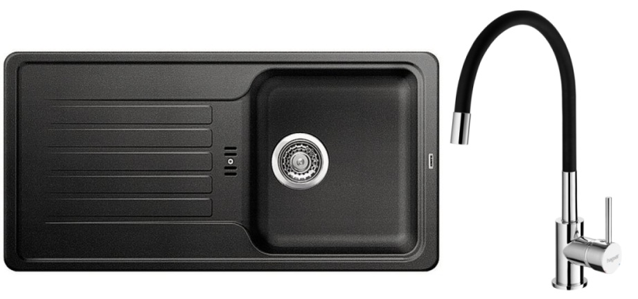Súprava granitový drez Blanco Favos 45 S 516617, kuchynská batéria Hagser Emma HGR30000035