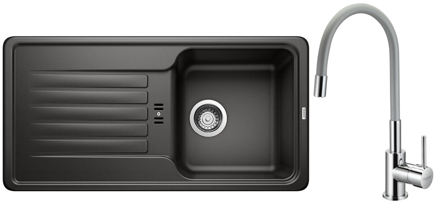 Súprava granitový drez Blanco Favos 45 S 526079, kuchynská batéria Hagser Emma HGR40000035