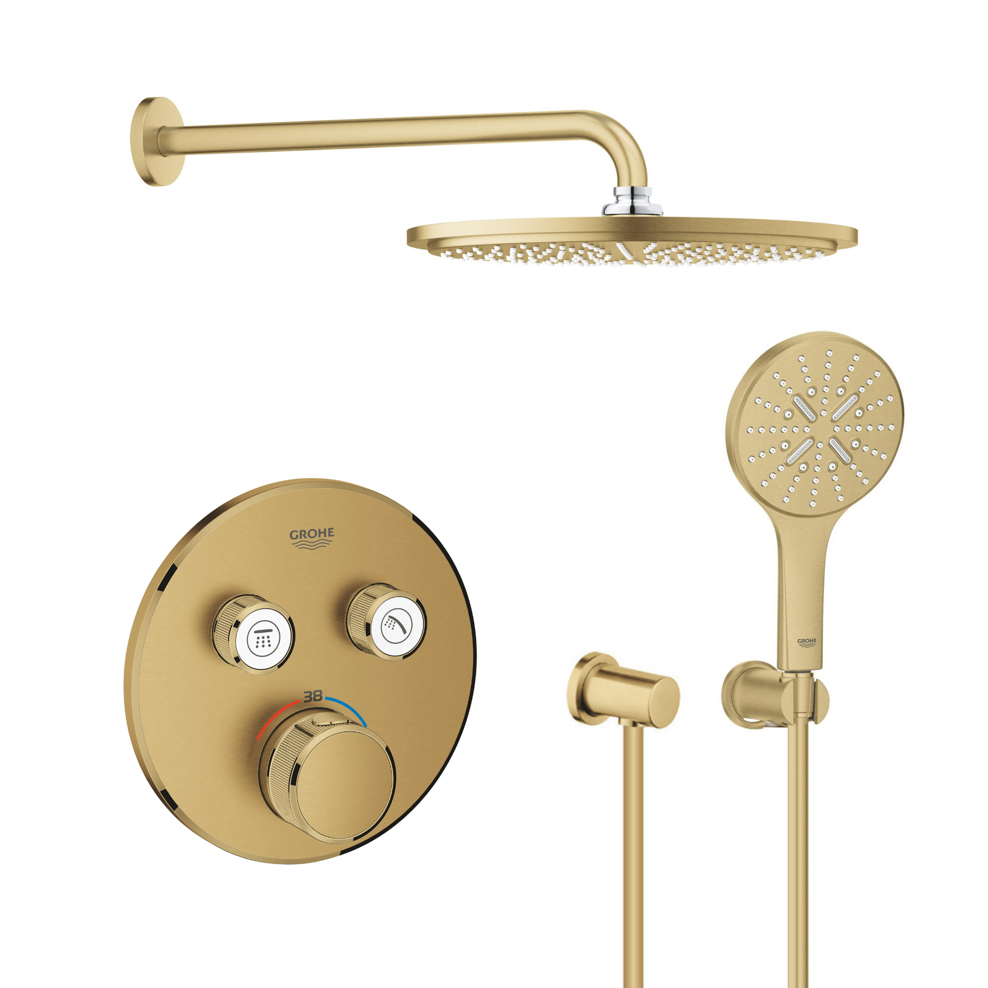 Súprava horná sprcha so sprchovacím ramenom Grohe Rainshower 26066GN0, vaňová/sprchová batéria Grohe Grohtherm SmartControl 29119GN0, 26574GN0, 27057GN0, 27074GN0, 28362GL0