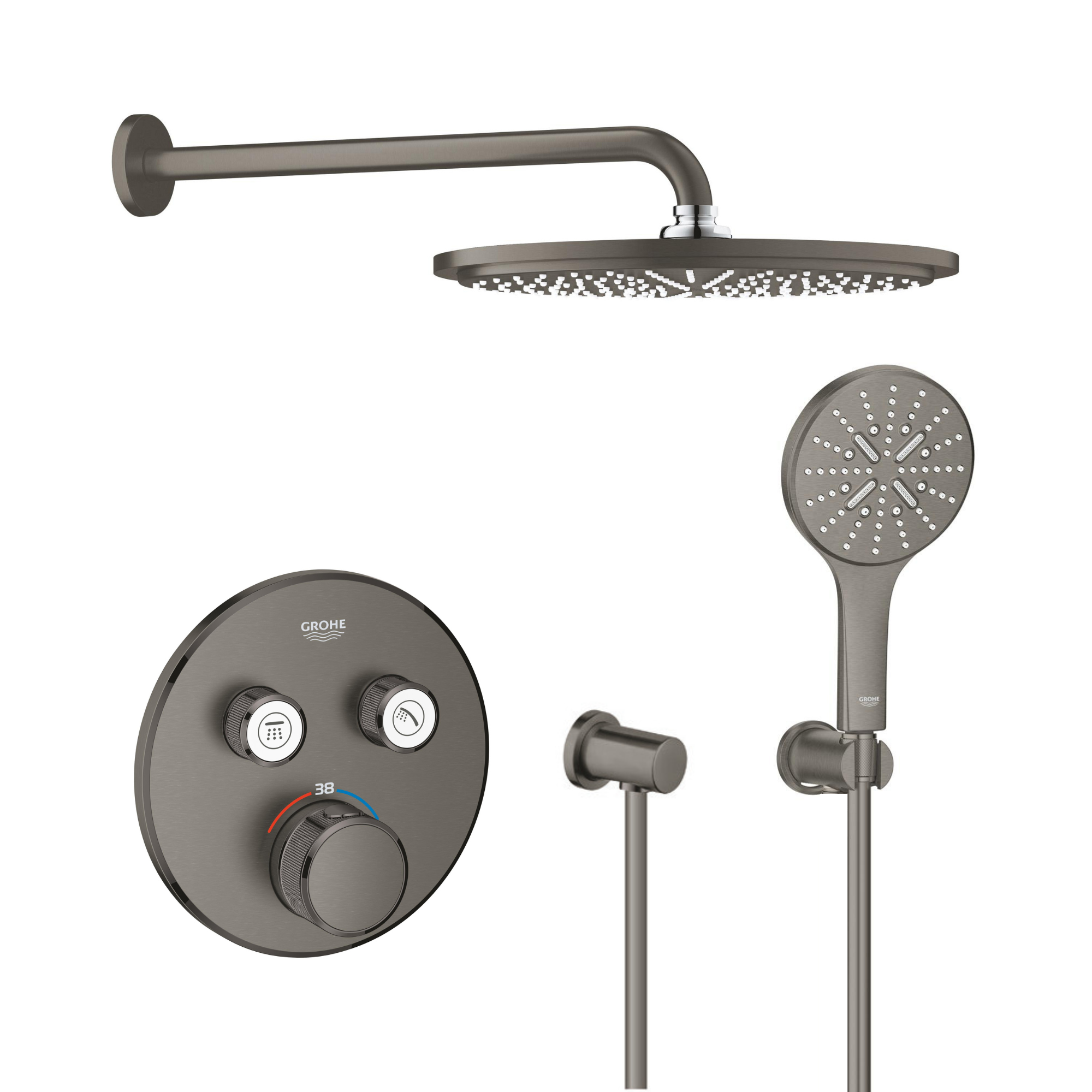 Súprava horná sprcha so sprchovacím ramenom Grohe Rainshower 26066AL0, vaňová/sprchová batéria Grohe Grohtherm SmartControl 29119AL0, 26574AL0, 27057AL0, 27074AL0, 28362A01