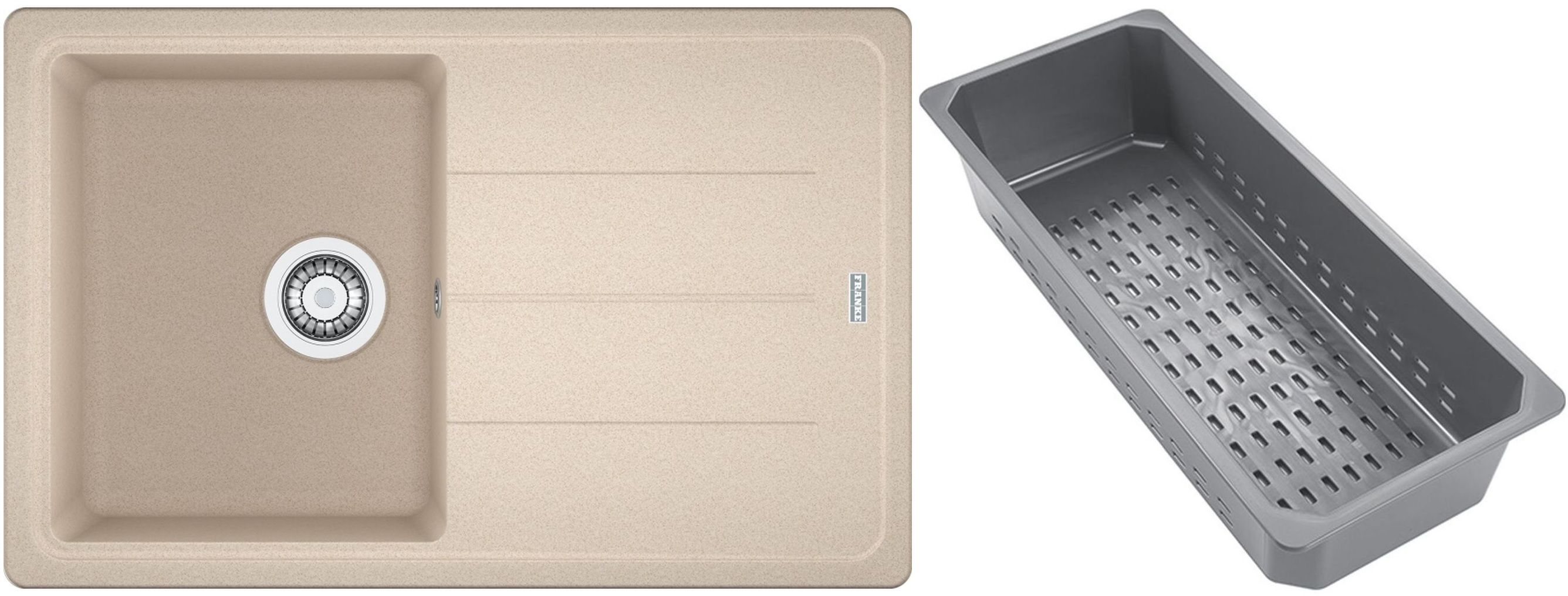 Franke Basis žulový drez s odkvapkávacou vložkou 78x50 cm béžová 114.0741.960