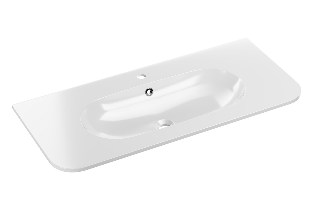 Comad Pure umývadlo 100x46 cm polokrúhly umývadlo na nábytok biela PURE WHITE GLOSS UM 100-46