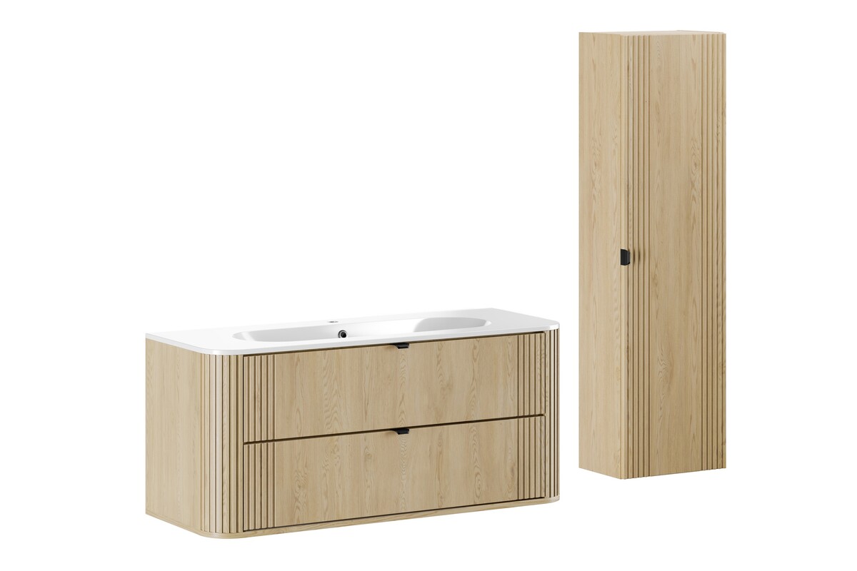 Súprava skrinka Comad Ovalia Cremona OVALIA CREMONA 82-120-46-2S, umývadlo Comad Pure PURE WHITE GLOSS UM 120-46, OVALIA CREMONA 80-40-1D