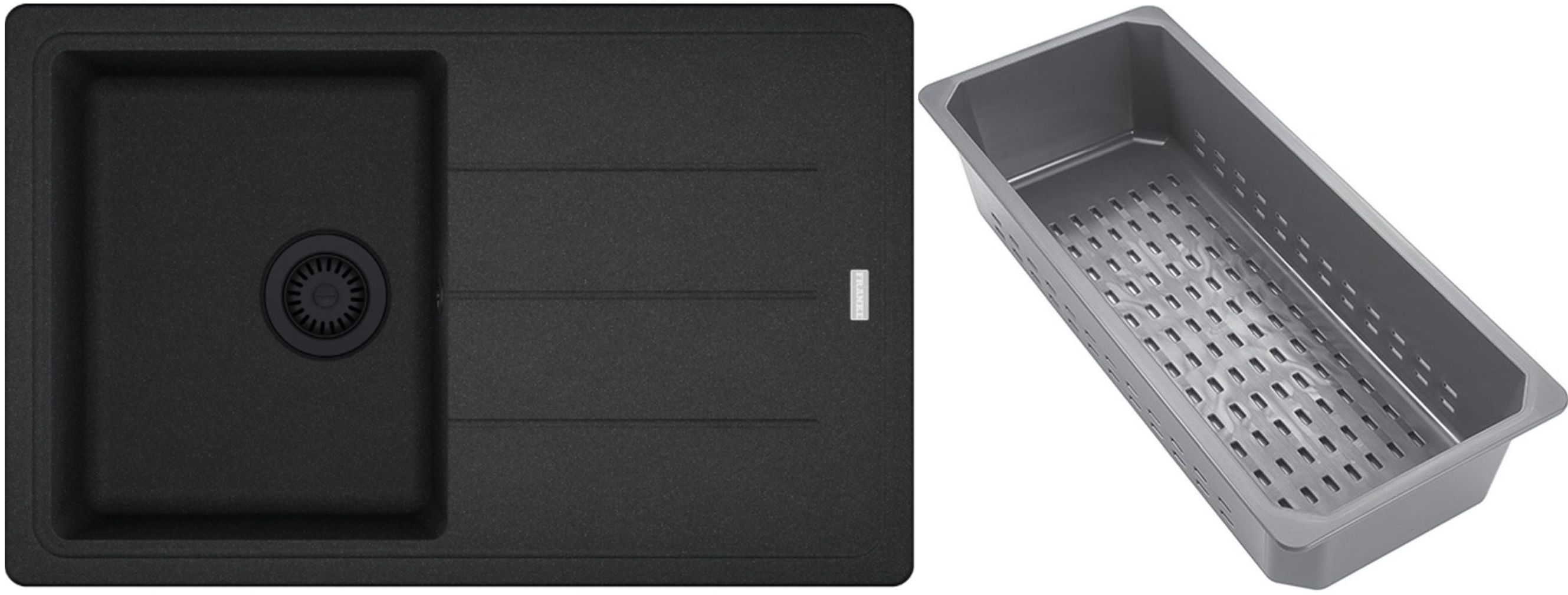 Franke Basis žulový drez s odkvapkávacou vložkou 78x50 cm sivá/grafitová/ónyxová 114.0743.084