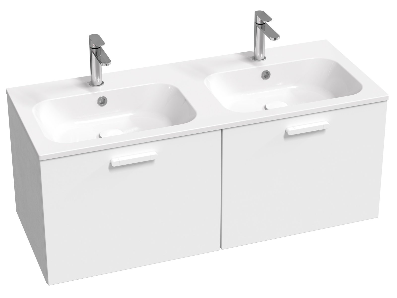 Ravak Chrome skrinka 120x49x47 cm závesná kúpeľňová skrinka pod umývadlo biela X000001779