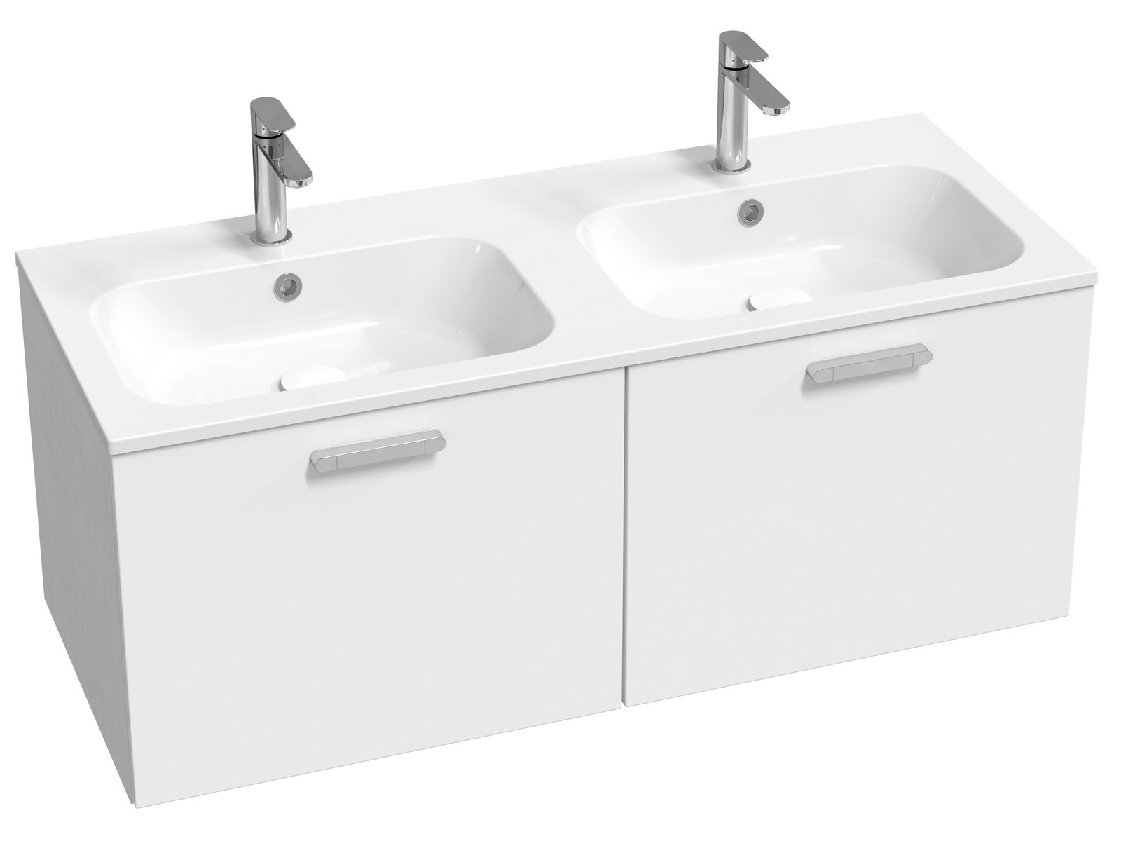 Ravak Chrome skrinka 120x49x47 cm závesná kúpeľňová skrinka pod umývadlo biela X000001775