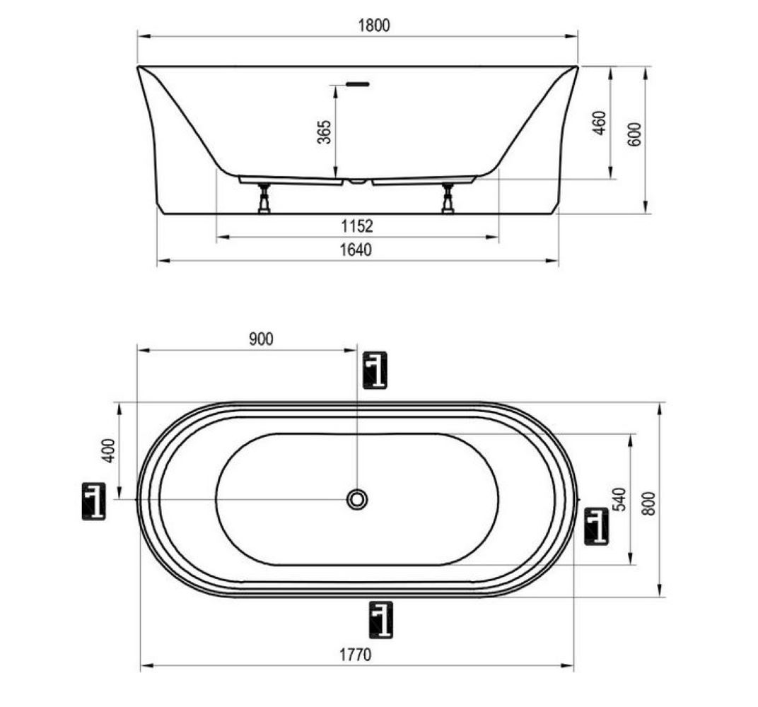 Ravak Ypsilon voľne stojaca vaňa 180x80 cm dvojfarebná XC00100085