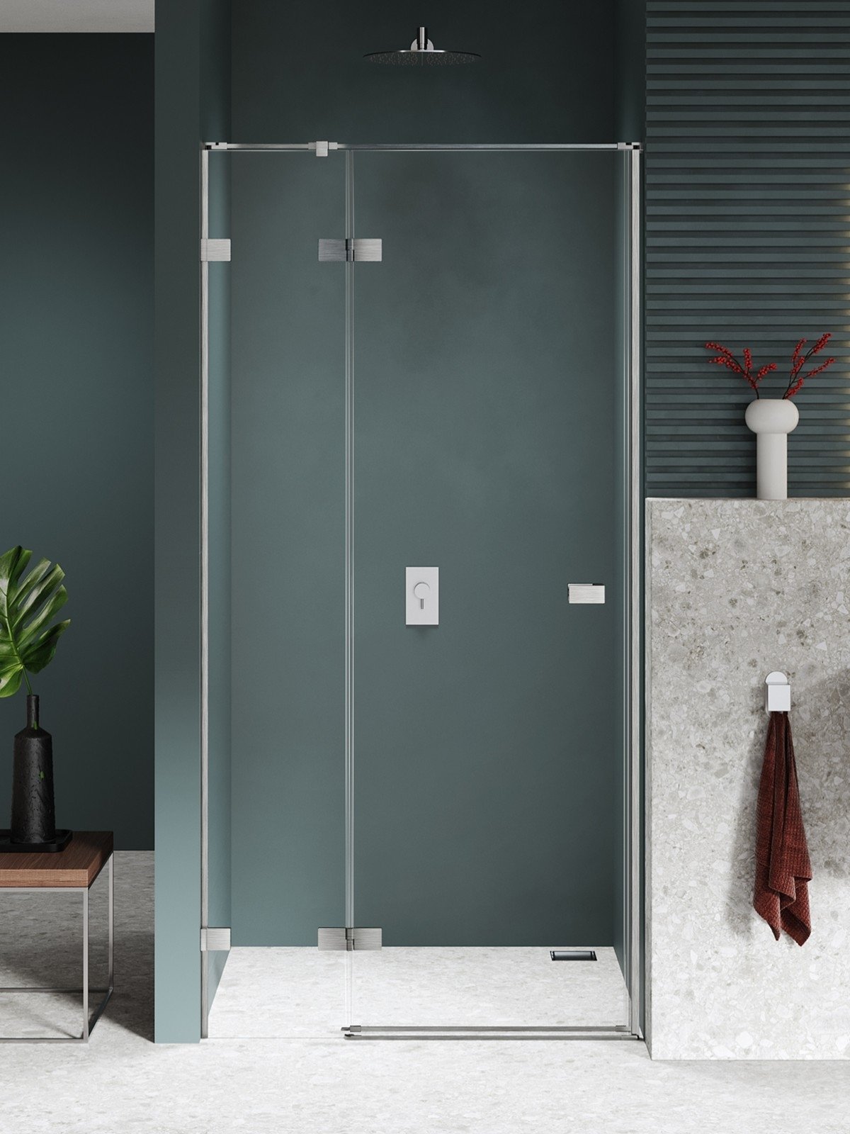 New Trendy Avexa Nickel Brushed sprchové dvere 90 cm výklopné brúsená/priehľadné sklo EXK-8459