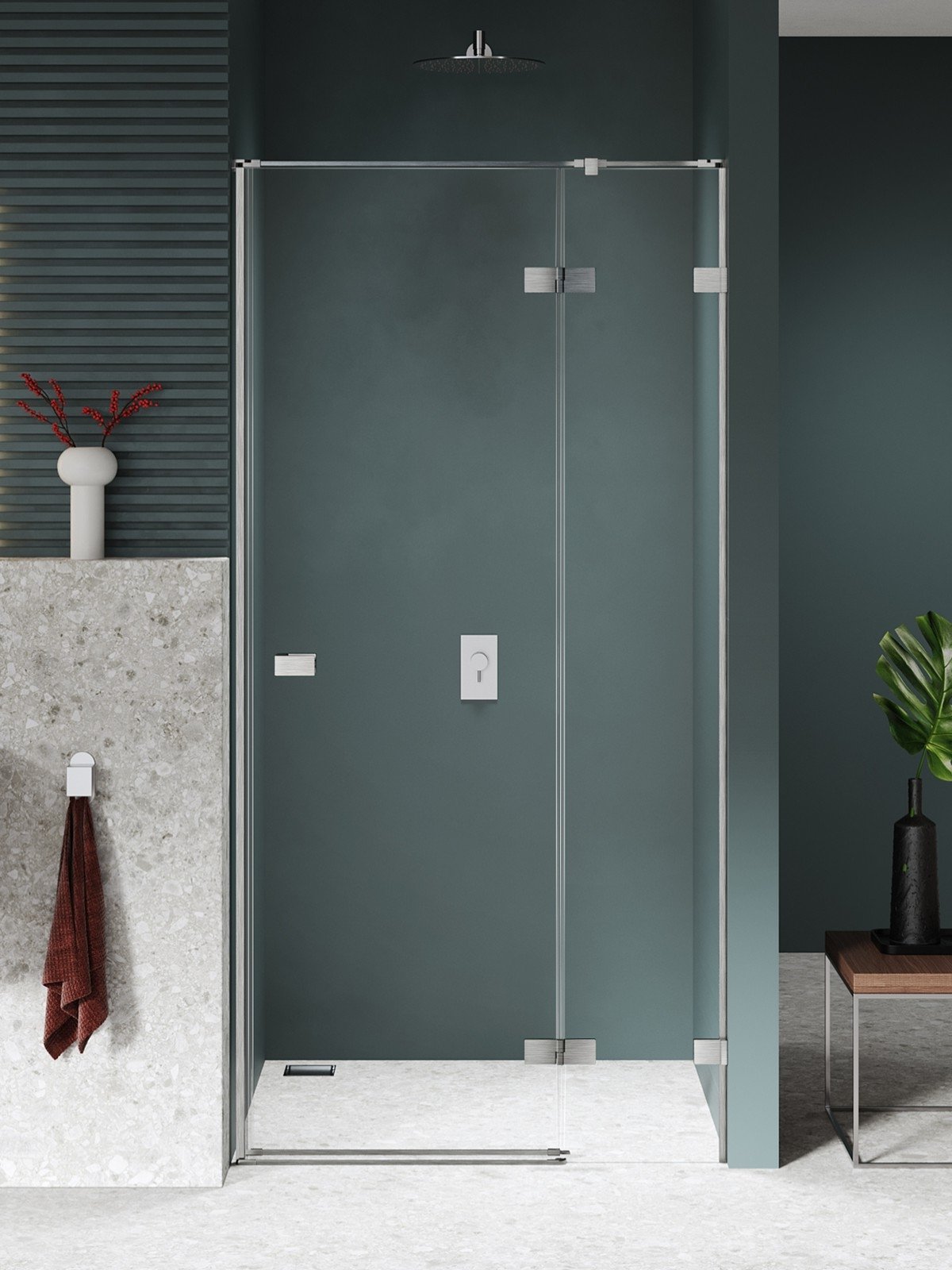 New Trendy Avexa Nickel Brushed sprchové dvere 90 cm výklopné brúsená/priehľadné sklo EXK-8460