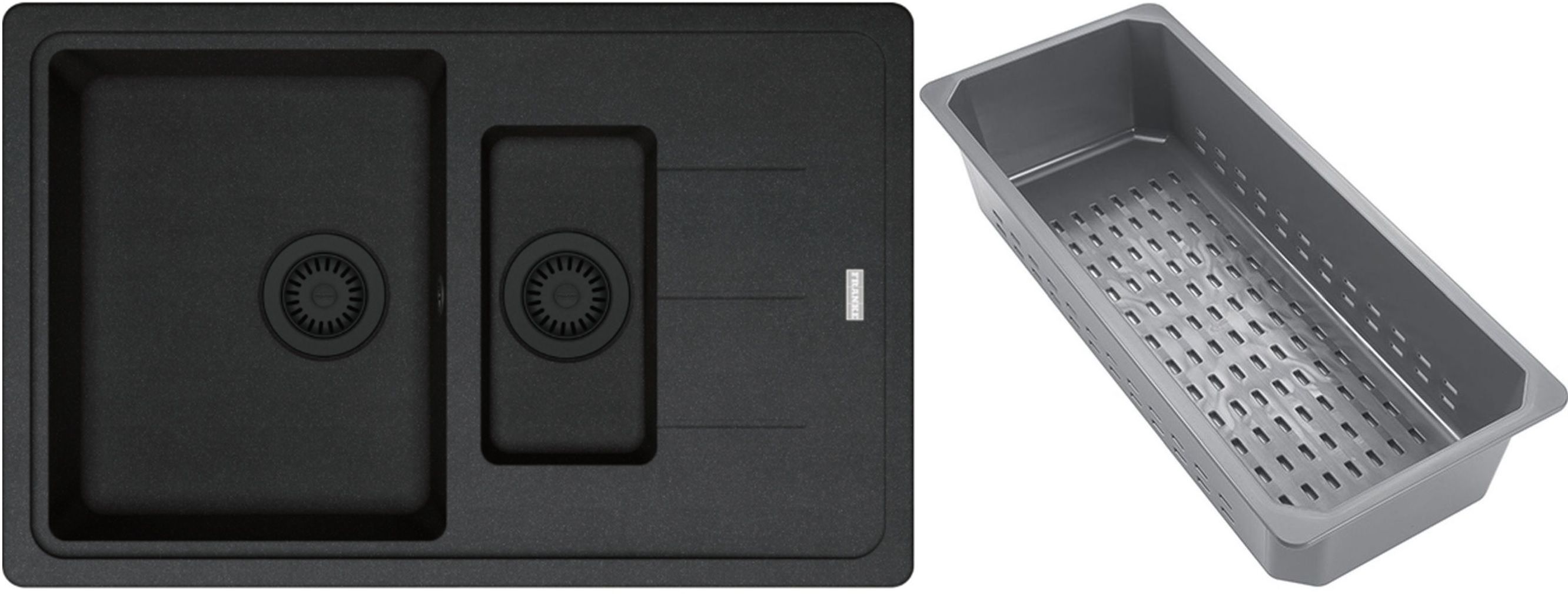Franke Basis žulový drez s odkvapkávacou vložkou 78x50 cm sivá/grafitová/ónyxová 114.0743.086