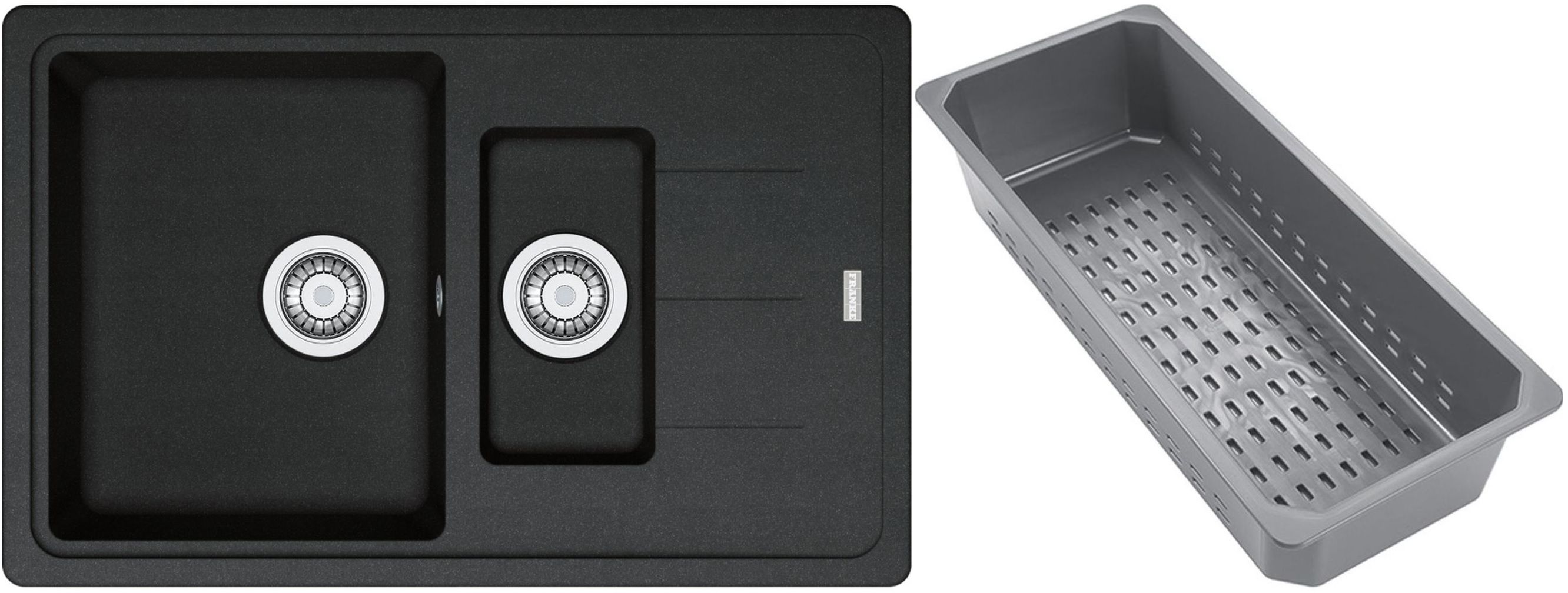 Franke Basis žulový drez s odkvapkávacou vložkou 78x50 cm sivá/grafitová/ónyxová 114.0743.071