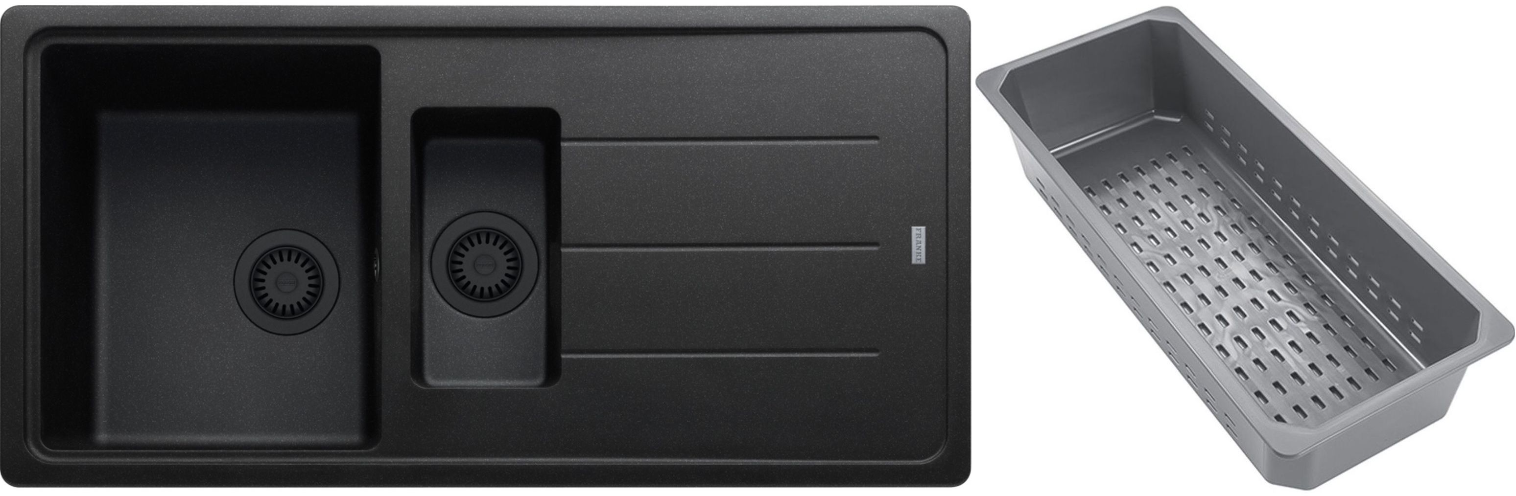 Franke Basis žulový drez s odkvapkávacou vložkou 97x50 cm sivá/grafitová/ónyxová 114.0743.087