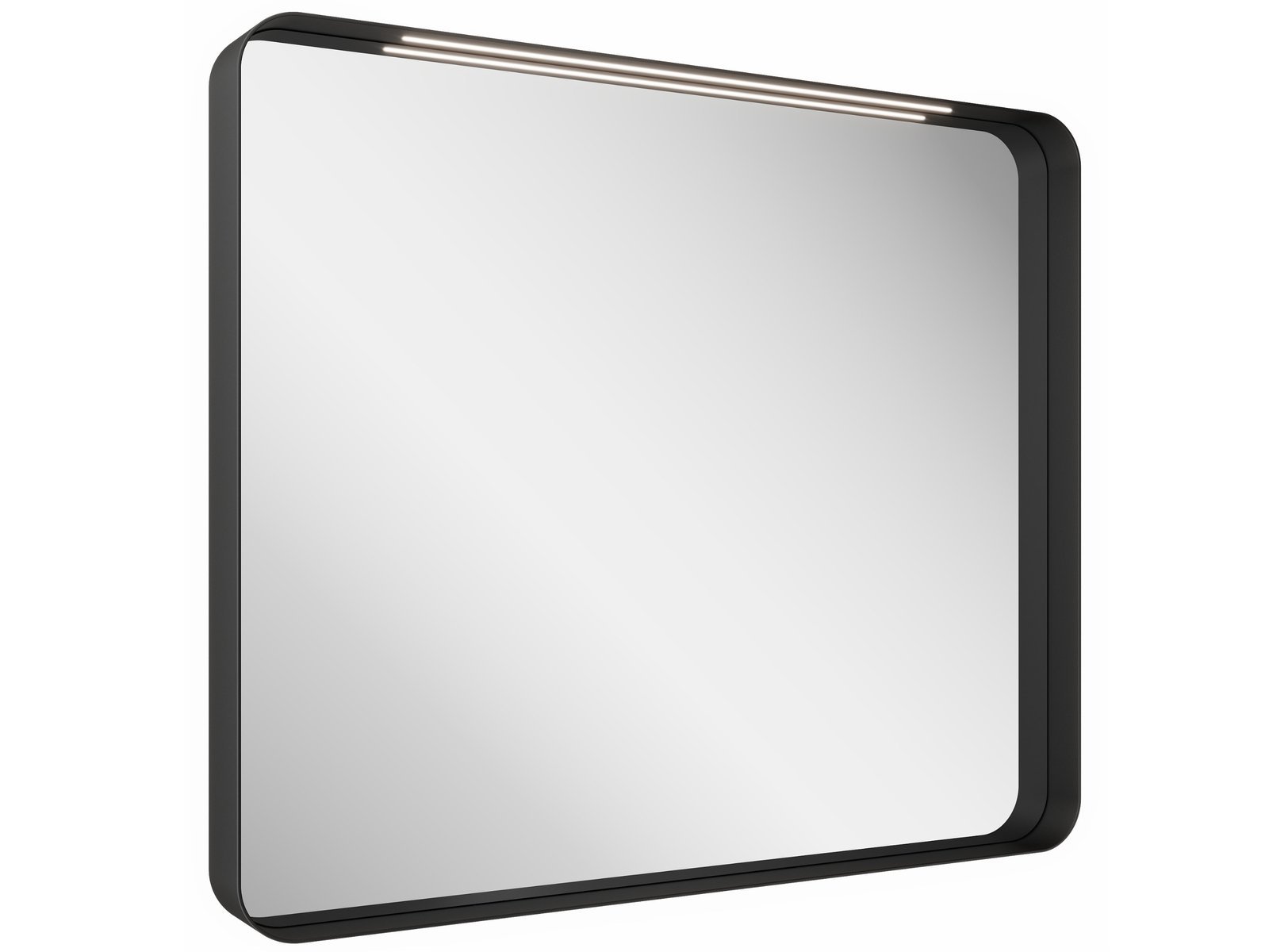 Ravak Strip zrkadlo 90.6x70.6 cm odĺžnikový s osvetlením čierna X000001572