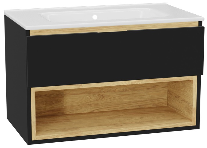 Súprava korpus skrinky Excellent Tuto 2.0 MLEX.2171.800.BKBL, umývadlo Excellent Pik CEEX.6517.800.WH, MLEX.2151.800.01.BK