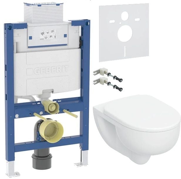 Súprava podomietková konštrukcia Geberit Duofix 111.003.00.2, WC misa s pomaly sa sklápajúcim sedadlom Geberit Selnova 503.083.00.1, 111.815.00.1, 156.050.00.1