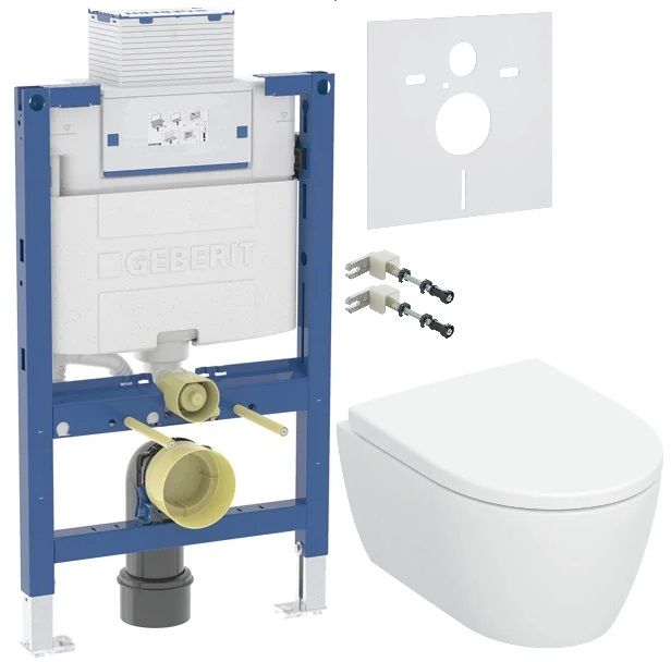 Súprava WC misa s pomaly sa sklápajúcim sedadlom Geberit iCon 503.048.00.8, podomietková konštrukcia Geberit Duofix 111.003.00.2, 111.815.00.1, 156.050.00.1