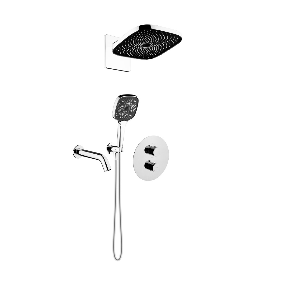 Súprava vaňová/sprchová batéria Oltens Katla 34600100, horná/hlavová sprcha Oltens Vann 37008100, 39403100, 39100100, 37108100, 39304100, 37200100