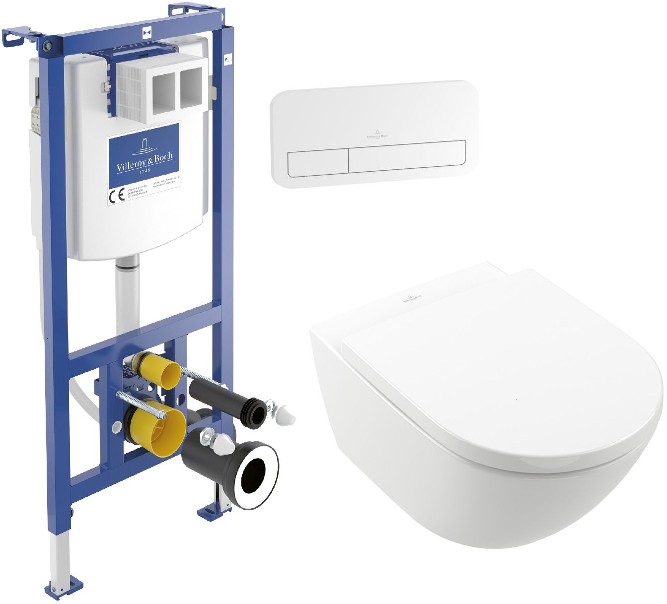 Súprava súprava misa so sedadlom Villeroy & Boch Subway 3.0 4670TSR1, podomietková konštrukcia Villeroy & Boch ViConnect 92242700, 92249068
