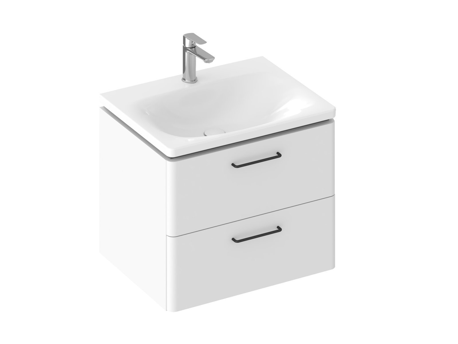 Ravak Balance skrinka 60x46.5x50 cm závesná kúpeľňová skrinka pod umývadlo biela X000001814