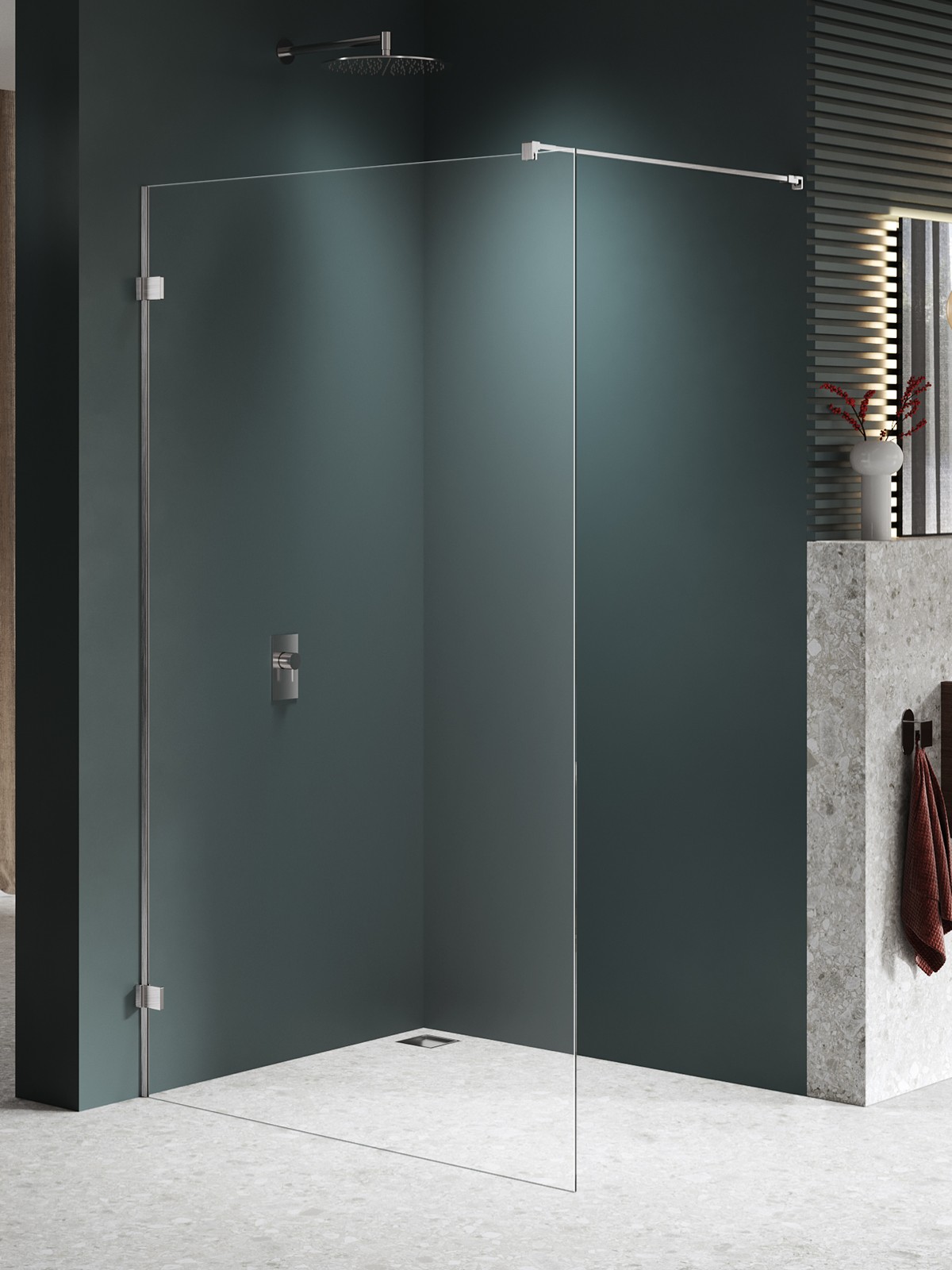 New Trendy Avexa Nickel Brushed stena sprchového kúta walk -in 150 cm brúsený/sklo priehľadné EXK-8644