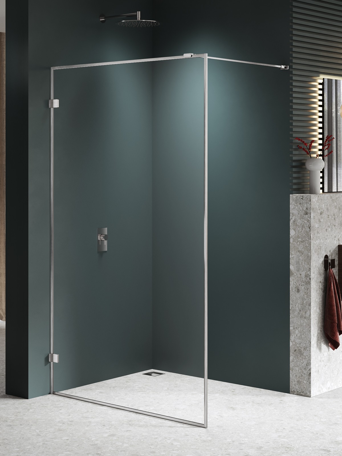 New Trendy Avexa Nickel Brushed stena sprchového kúta walk -in 90 cm brúsený/sklo priehľadné EXK-8650