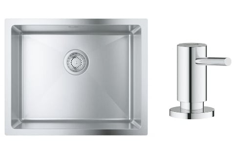 Súprava nerezový drez Grohe K700 31574SD1, dávkovač tekutín Grohe Cosmopolitan 40535000