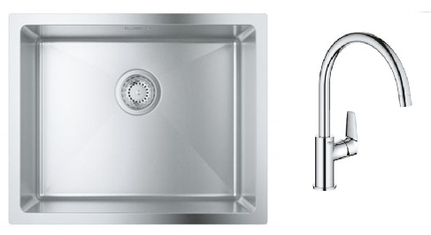 Súprava nerezový drez Grohe K700 31726SD0, kuchynská batéria Grohe Start Edge 30529001